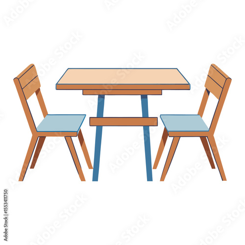 Flat outdoor dining icon vector illustration design