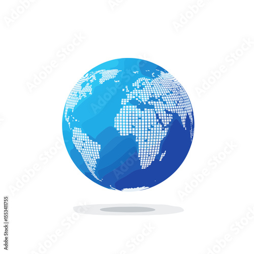 Blue globe world icon