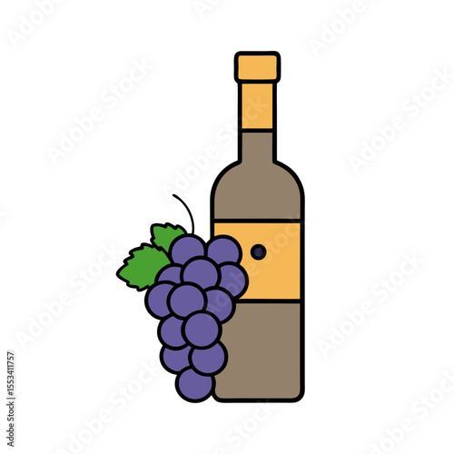 wine bottle and grapes