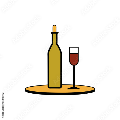 wine bottle and glass