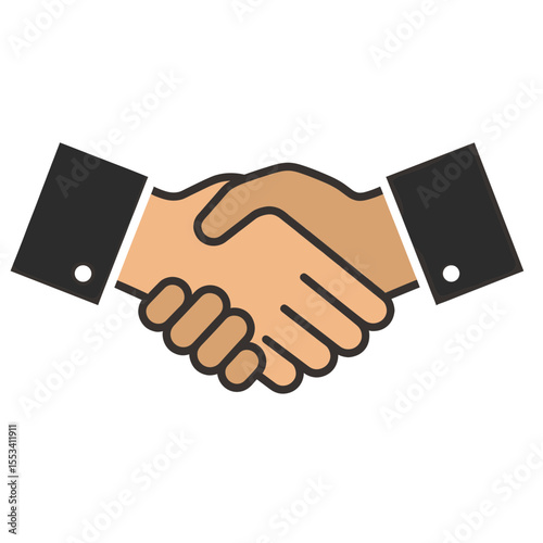 Flat handshake symbol for partnership