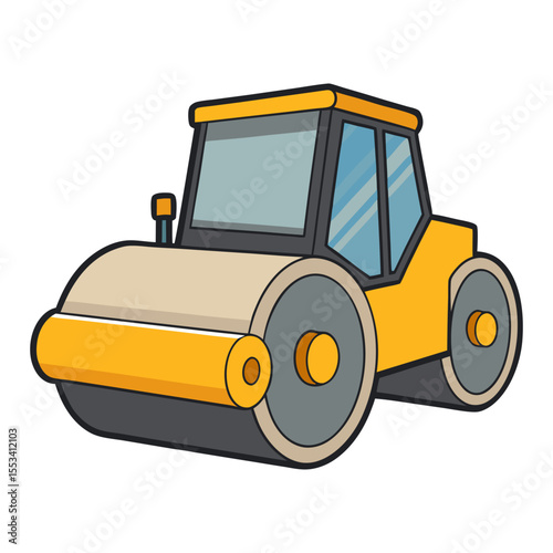 Flat road roller icon vector illustration design