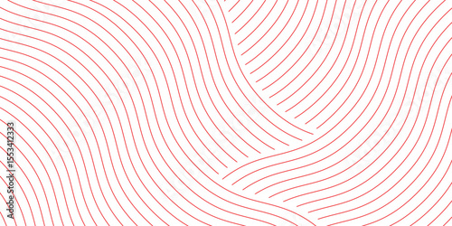 red and white background ainstant noodle, pasta and spaghetti texture with geometric wavy lines. Ramen, pasta vector pattern.