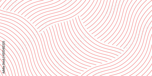 red and white background ainstant noodle, pasta and spaghetti texture with geometric wavy lines. Ramen, pasta vector pattern.
