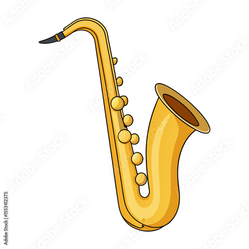 Flat saxophone  icon vector illustration design