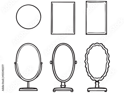 Modern decorative mirror sketch style