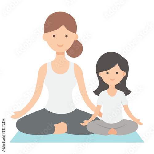 Mother and Daughter Yoga Practice Finding Inner Peace Together