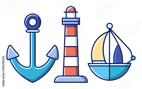 Flat sea element's icon vector illustration design