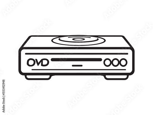 Modern DVD player line drawing vector art