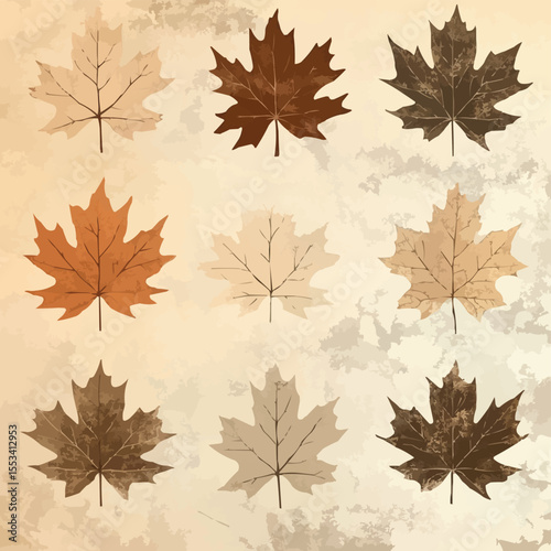 Rustic Orange and Yellow Leaf Background with Beige Gradient