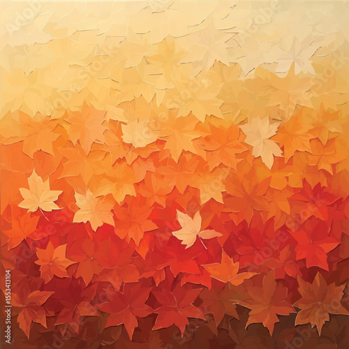 Warm Orange Maple Leaves Autumn Background with Gradient