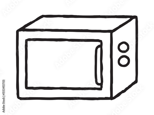 modern kitchen microwave appliance line art