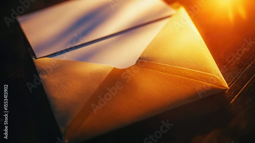 A close-up view of an envelope lying open on a table, with no additional context or creative embellishments