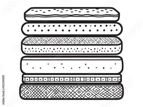 Modern mattress sketch line art style