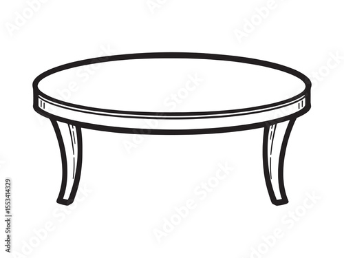 modern minimalist coffee table line art vector design