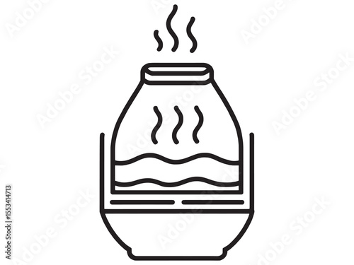 Modern minimalistic humidifier line art vector