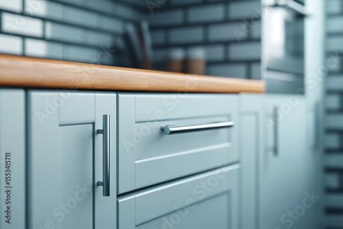 Modern Kitchen Cabinet with Sleek Hardware and Minimalist Design