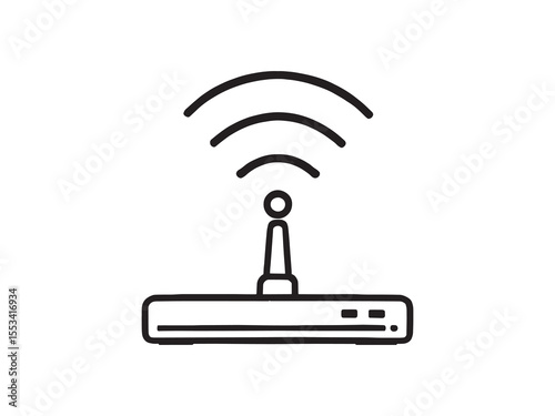 Modern Wi Fi Router Technology Vector Line Art