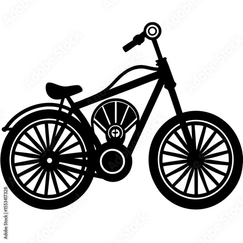 Silhouette of a chopper bike vector illustration