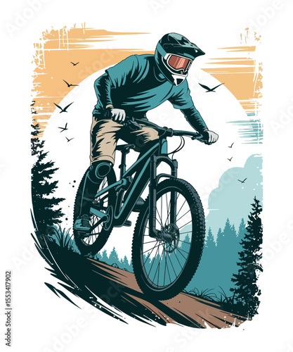 Downhill Mountain Biking Adventure: A Thrilling Ride Through Majestic Forest Trails