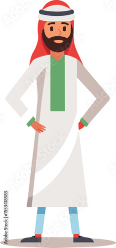 cartoon Arabic man vector illustration