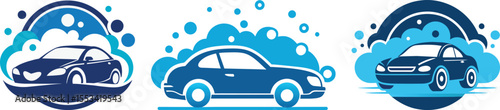 car wash logo set vector art