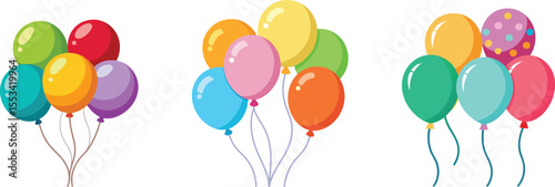 Colorful balloons set vector illustration