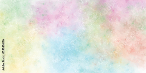 Soft pastel cloudy texture background. Abstract dreamy multicolor watercolor effect. Light smooth misty backdrop for design and digital decoration.
