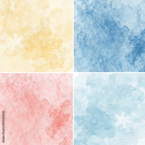 Poster board sheets line art style with watercolor textures illustration