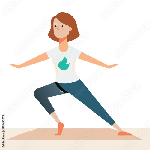 Woman Practicing Yoga Warrior Two Pose  A Guide to Strength, Balance, and Flexibility