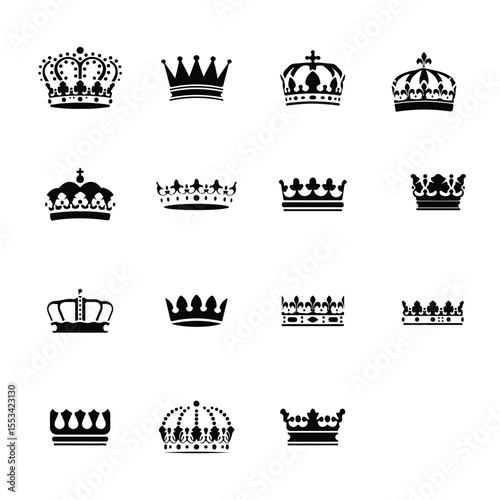 crown icons set