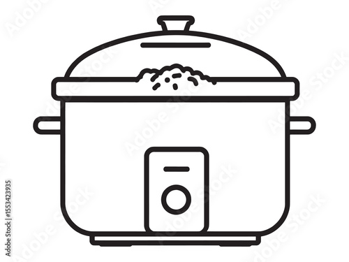 Simple Electric Rice Cooker Line Art