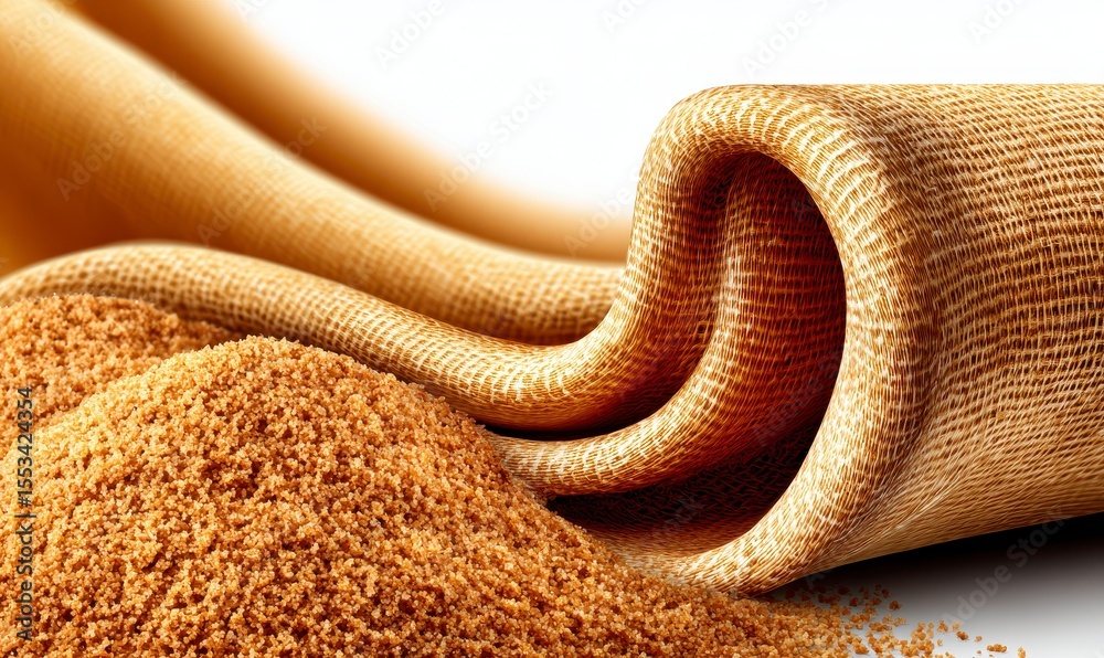 Fototapeta premium Tan Fabric Draped Over Granules 3D Render