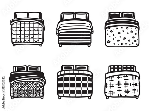 Simple elegant comforter bedding vector design
