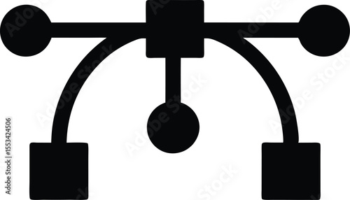 path icon featuring circular and square handles forms a black shape