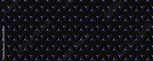 Dark black and red horizontal hexagonal technology abstract vector background. red bright energy flashes under hexagon in futuristic modern technology wide banner. Dark gray honeycomb texture grid.