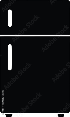 A full black refrigerator is visible against a white background in this image