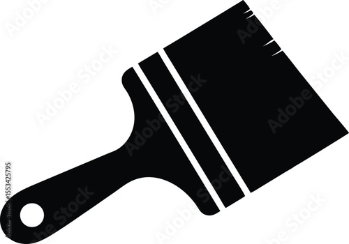 A solid black silhouette paint brush shows simple tool structure with transparency