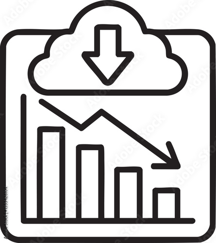 Downloadable Cloud Data Chart Visualizing Decreasing Trends and Statistics