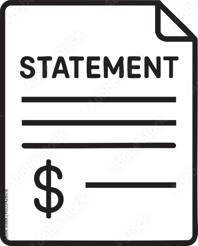 Financial Statement Document Icon  Clean Vector Illustration
