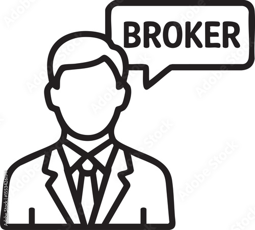Financial Broker Icon Professional Businessperson Illustration