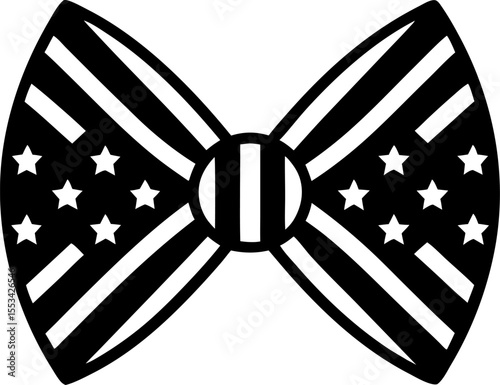 Patriotic Bowtie Illustration Featuring the Stars and Stripes of the American Flag A Symbol of National Pride