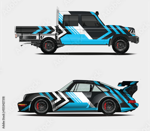 Custom Car Wraps Design for Truck and Sports Car