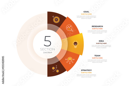 Design template infographic with 5 step process can be used for workflow layout, business presentation and web graphic design