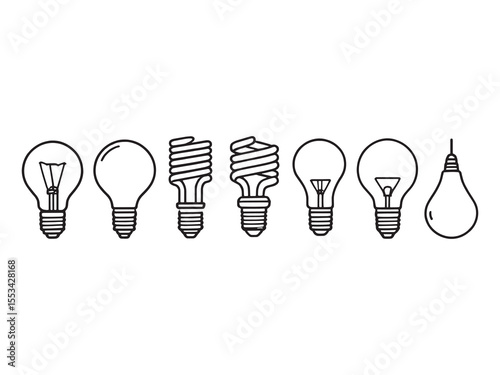 simple line art light bulb icon design