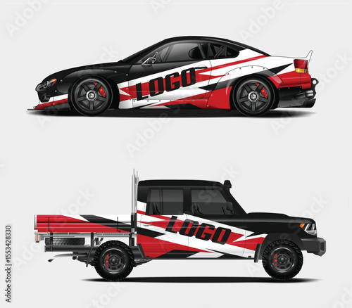 Sport Car and Truck Graphic Design Mockups Two