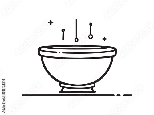 Simple Line Art Of Mixing Bowl