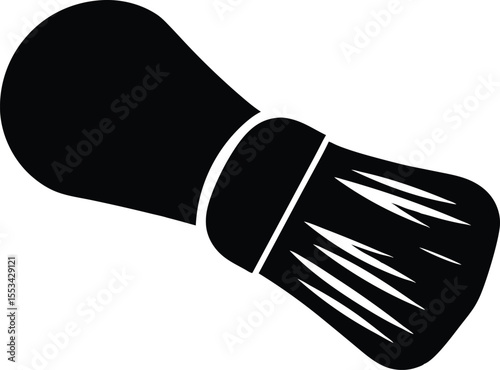Classic Shaving Brush Silhouette A Timeless Symbol of Male Grooming and Traditional Barbering Practices Depicted in Black and