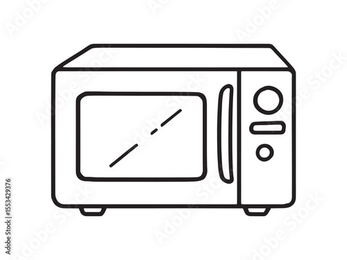 Simple microwave oven outline vector design
