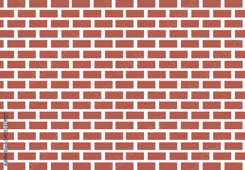 Brick wall on isolated white background. Vector illustration

